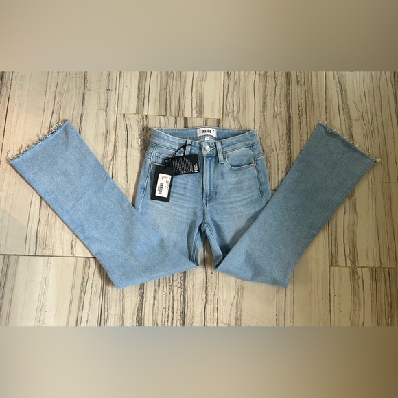 NWT New PAIGE Colette High Rise Light Blue Cropped Flare Stretch Jeans - Picture 16 of 16